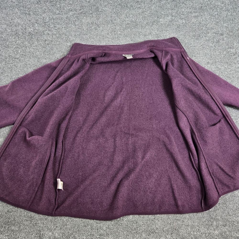 Eddie Bauer Fleece Jacket Womens Large Purple Full Zip Sweater Outdoor Hiking - Picture 2 of 7